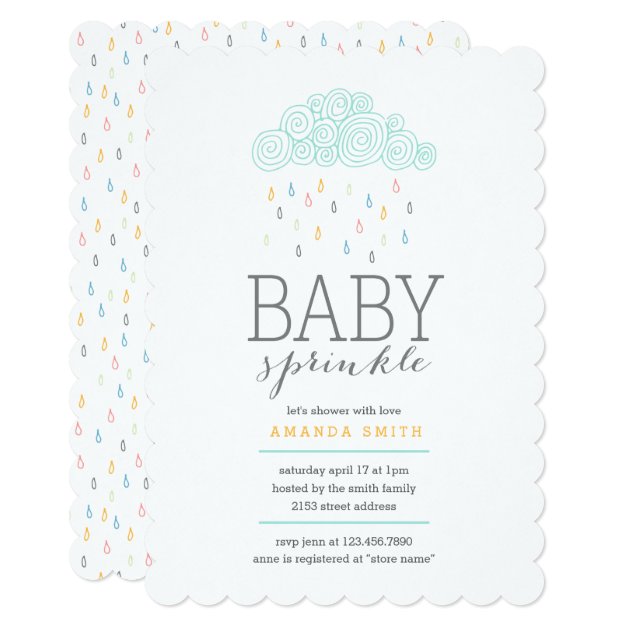 Rain Clouds Baby Shower Invitation