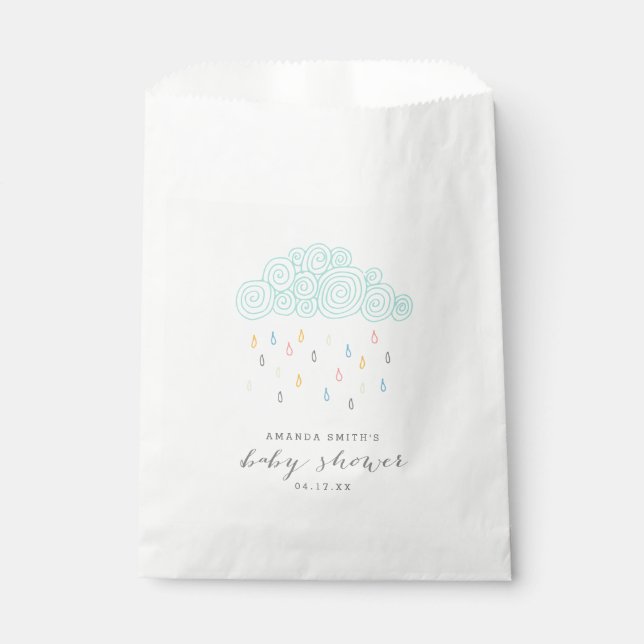 Rain Clouds Baby Shower Favor Bag (Front)