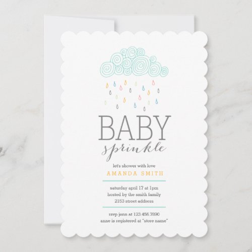 Rain Clouds Baby Shower Invitation