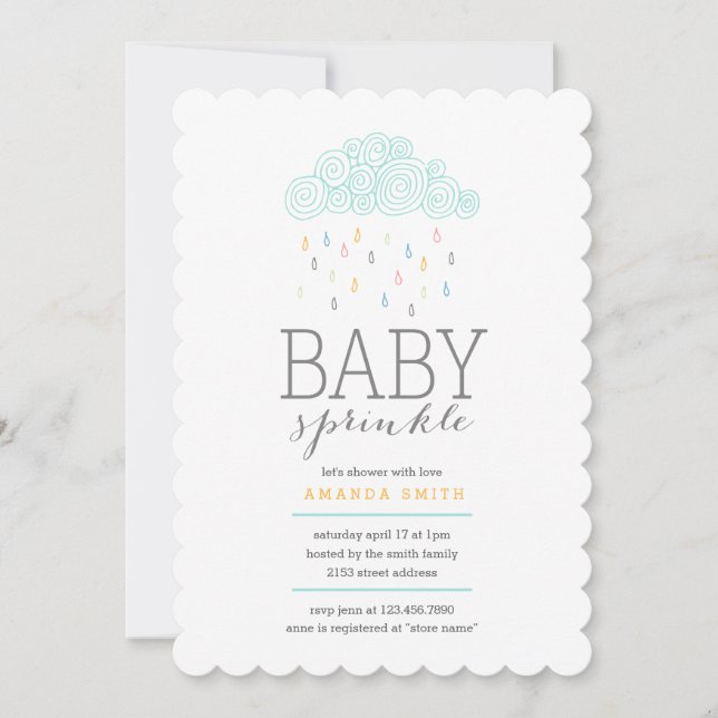 Rain Clouds Baby Shower Invitation (Front)