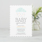 Rain Clouds Baby Shower Invitation (Standing Front)