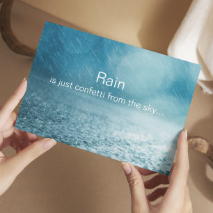 Rain, confetti from the sky - Inspirational Quote Postcard
