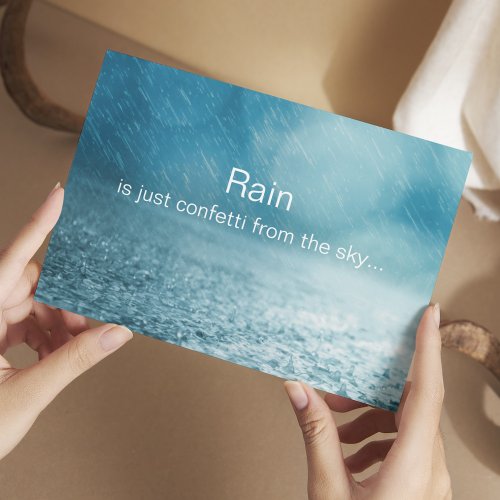 Rain confetti from the sky _ Inspirational Quote Postcard