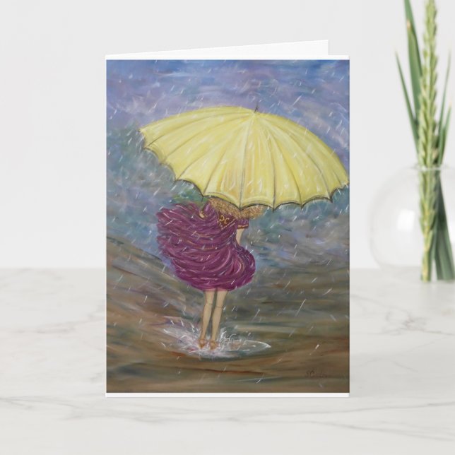 "Rain-dance" Blank Greeting Card (Front)