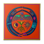Rain Dance Ceramic Tile<br><div class="desc">Design inspired by Native American crop fertility rituals.</div>