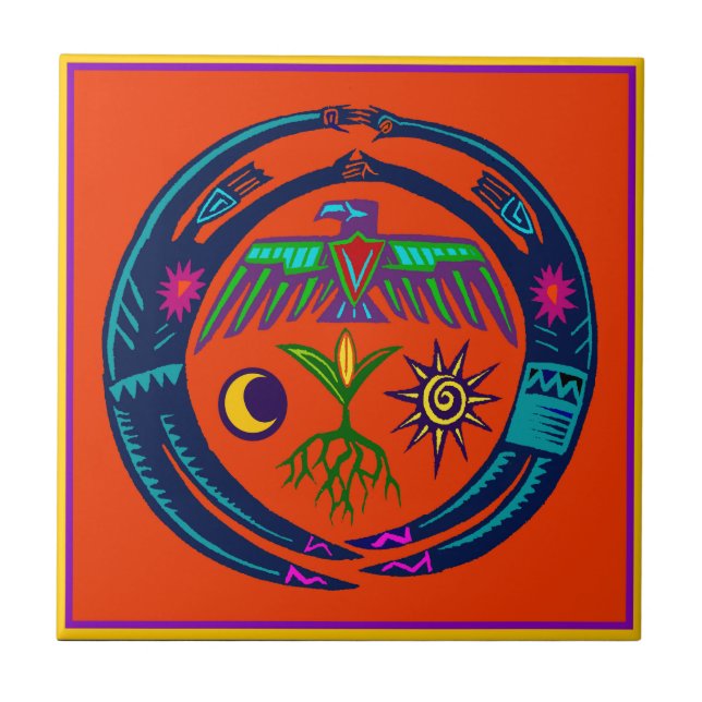 Rain Dance Ceramic Tile (Front)