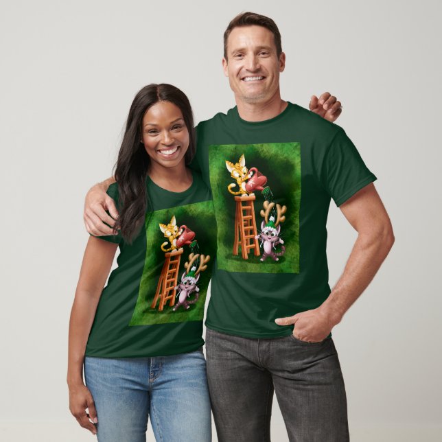 RAIN DEER CATS by Jeff Willis Art T-Shirt (Unisex)