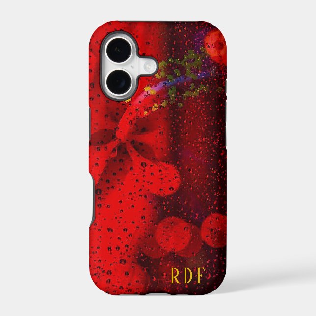 Rain Dotted Red Iphone Case (Back)