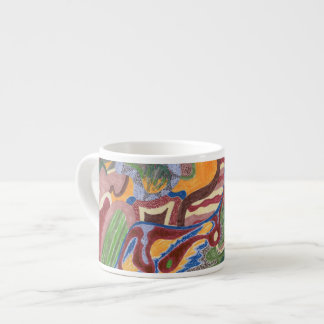 "Rain Drop" Abstract Art Espresso Cup