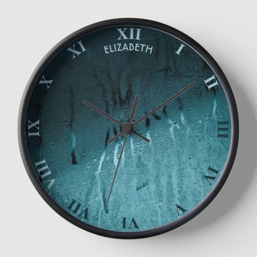 Rain Drops And Fog On Glass Nostalgic Autumn Fall  Clock