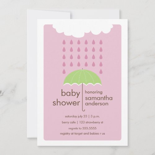 Rain Drops Baby Shower Invitation _ Girl