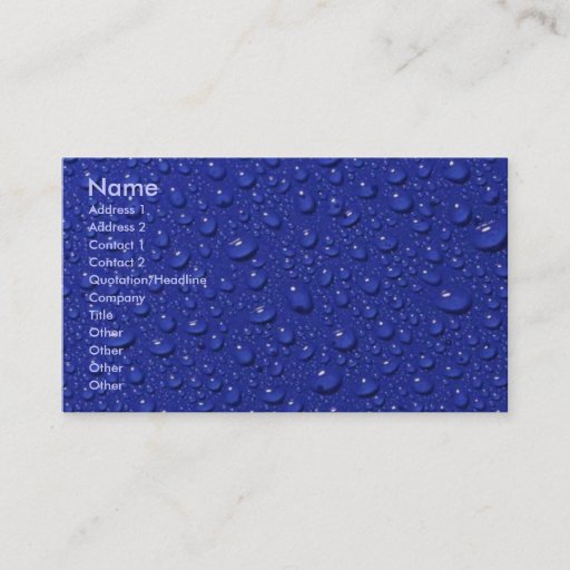 Customizable Rain Drops Business Card