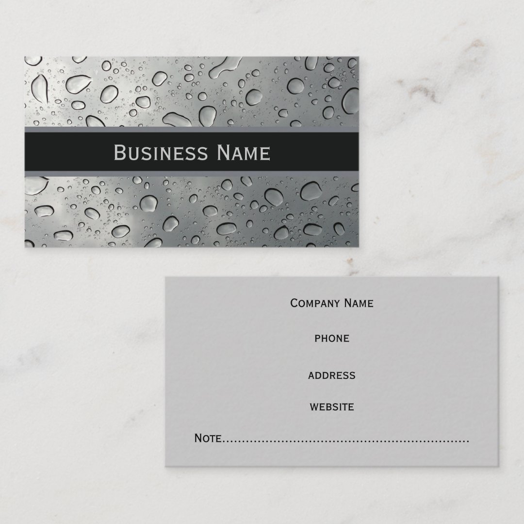 Rain Drops Business Card (Front/Back)