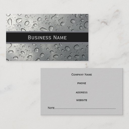 Customizable Rain Drops Business Card