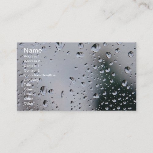 Rain Drops on glass Business card profile card