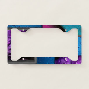 Rain Drops On Leaves Collage License Plate Frame