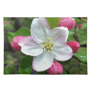 Rain drops on little flower cloth placemat