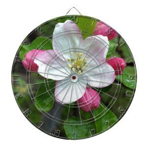 Rain drops on little flower dart board