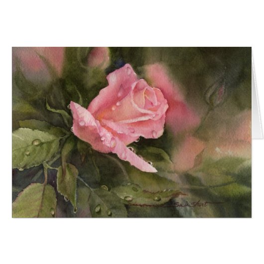 Rain Drops on Roses Cards (Front Horizontal)