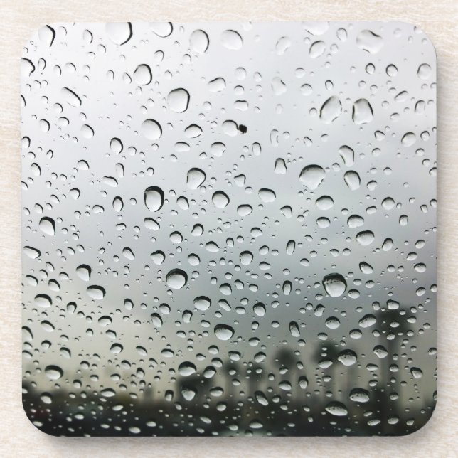 Rain Drops on the Windshield in California Drink Coaster (Front)