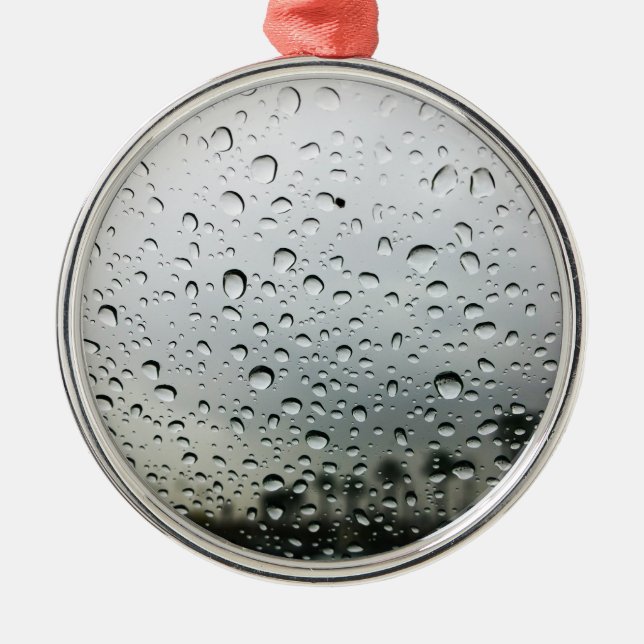 Rain Drops on the Windshield in California Metal Ornament (Front)