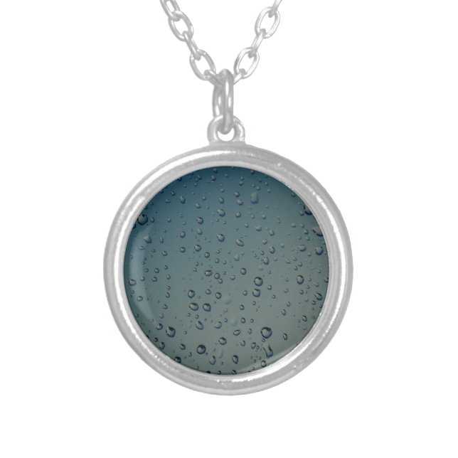 Rain drops silver plated necklace (Front)