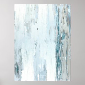 'rain Drops' Teal And Beige Abstract Art Poster by T30Gallery at Zazzle