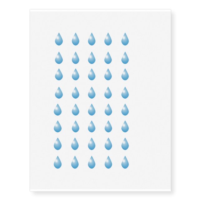 Rain Drops Temporary Tattoos (Front)