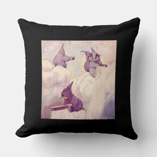 Rain Faeries Making Rain Throw Pillow (Front)