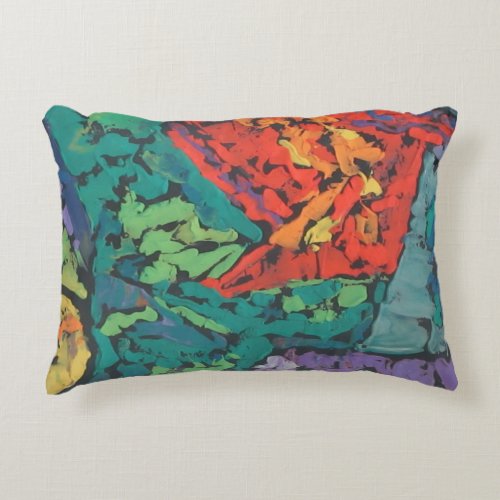 Rain Forest Emerald Green beautiful abstract Accent Pillow