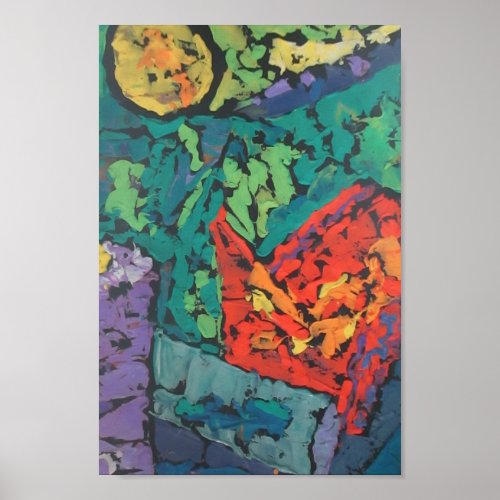 Rain Forest Emerald Green beautiful abstract Poster