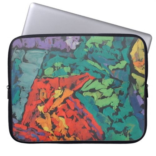 Rain Forest Emerald Green emotional abstract Laptop Sleeve