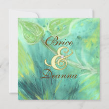 Rain Forest Haze Gold Wedding Invitation