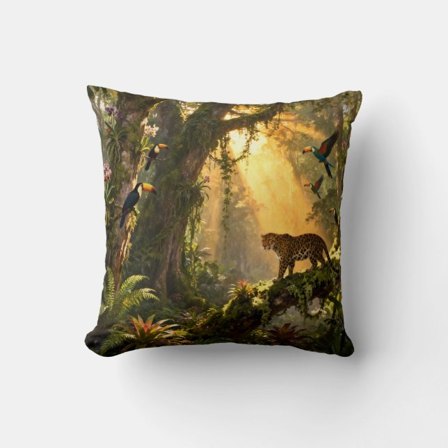 Rain Forest Throw Pillow (Front)
