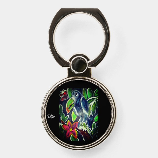 Rain Forest Toucan Phone Ring Stand (Front)