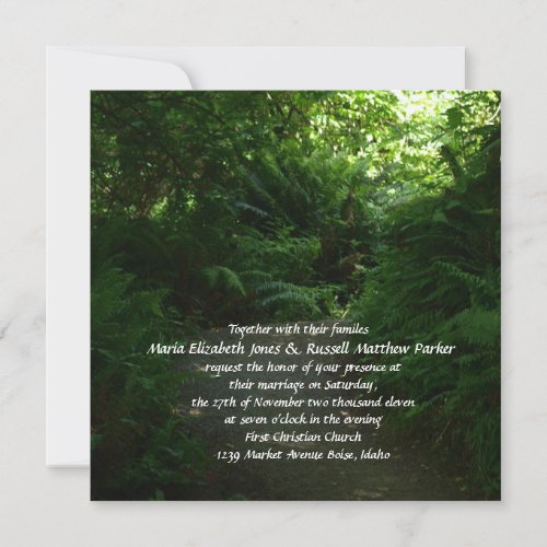 Rain Forest Wedding Personalized Invites