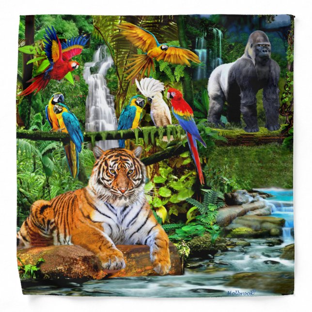 RAIN FOREST WILDLIFE BANDANA (Front)