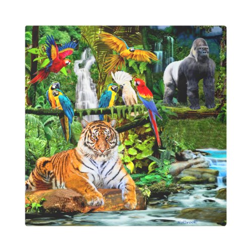 RAIN FOREST WILDLIFE METAL PRINT