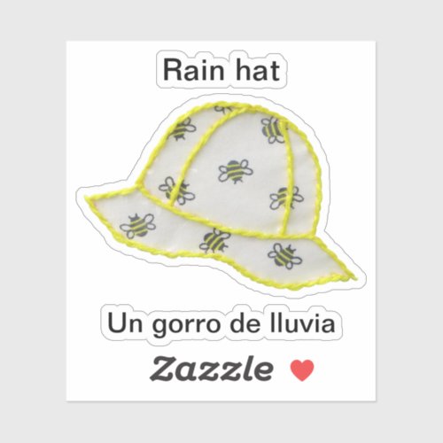 Rain hatUn gorro de lluvia Sticker