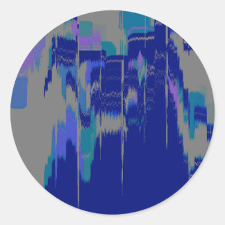 "Rain Hitting Window"  Geometric Art Classic Round Sticker