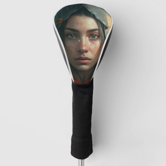 Rain hood girl golf head cover (Front)