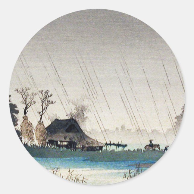 Rain Igusa Hiroaki Takahashi japanese art japan Classic Round Sticker (Front)