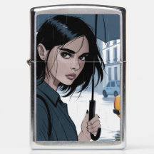 Rain in the City Zippo Lighter