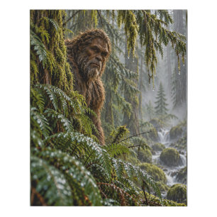 Rain in the Evergreens Bigfoot Faux Wrapped Canvas