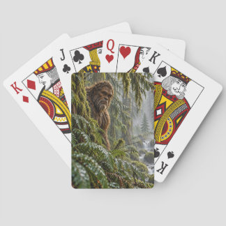 Rain in the Evergreens Bigfoot Playing Cards