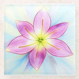 Rain Lily glass coaster