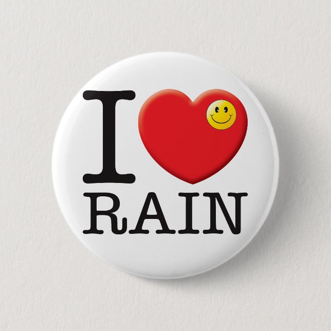 Rain Love Pinback Button (Front)