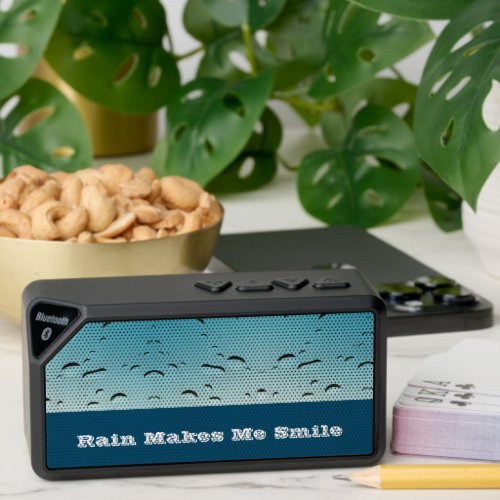 Rain Makes Me Smile Raindrops Photo Rainy Bluetooth Speaker