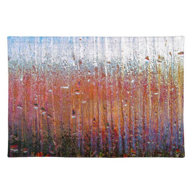 rain on colorful glass placemat (Front)