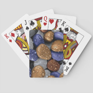 Rain on Colorful Rocks Poker Cards